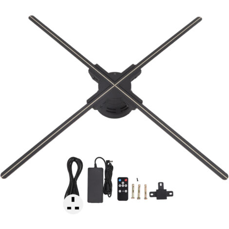 Projecteur Holographique 3D 70cm Écran LED 1600x832 WiFi Machine Publicitaire Ventilateur 100‑240V Prise UK