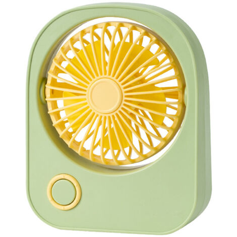 Ventilateur de Bureau Mini Portable - Ventilation Réglable à 115° - Petit Ventilateur Mignon Vert pour Étudiants (1/5)