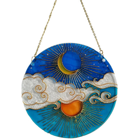 Décoration Murale Acrylique Colorée - Forme Soleil, Lune et Nuages pour Fenêtre (1/5)