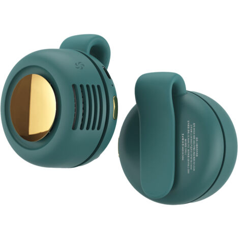 Ventilateur de Ceinture Portable USB, Mini Ventilateur sans Pales avec Clip pour Sport, Travail, Extérieur, Vert