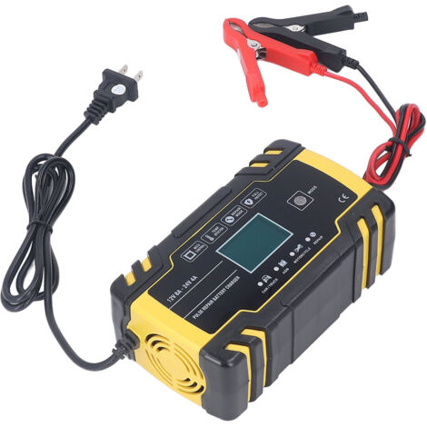 Chargeur de Batterie Voiture Automatique 12V 24V, Chargeur Intelligent 8A 12V 4A 24V avec Prise US 100‑240V (1/5)