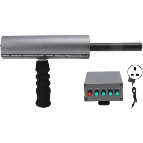 Détecteur de métaux longue portée 800m, profondeur de détection 14m pour trésors, alimentation universelle 100-240V avec adaptateur UK, couleur gris métal (1/5)