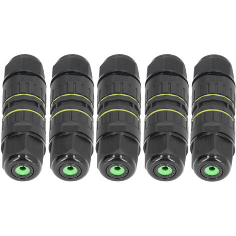 Boîte de jonction IP68 étanche pour câbles LED 3 fils M25, 9‑12mm, extérieur jardin, lot de 5 pièces (1/5)