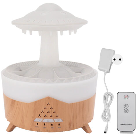 Humidificateur d'air Ultrasonique avec LED Colorée, Télécommande, Minuterie et Huiles Essentielles, Design Bois, 100‑240V pour Maison (1/5)