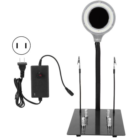 Lampe Loupe LED 40 Lumières avec Bras Articulé pour Travail de Précision, Grossissement 15X, Alimentation 110‑220V (1/5)