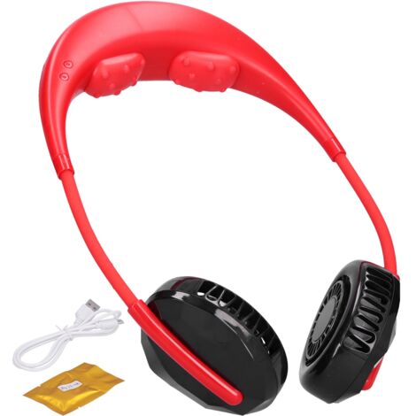 Ventilateur de poche rechargeable avec fonction massage et diffuseur d'huiles essentielles pour intérieur et extérieur - Rouge 2,3 pouces (1/5)