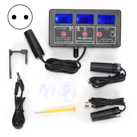 Testeur d'Eau Multifonction 7 en 1 - Mesure PH, Température, Conductivité, TDS, PPM, Sel, Résistivité - Prise Européenne (1/5)