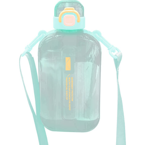 Gourde plate 750ml pour sports extérieurs, grande capacité avec échelle graduée, idéale bureau et voyage (1/3)