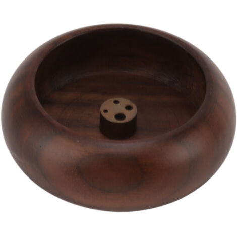Porte-encens en bois et cuivre, plateau rond pour bâtons d'encens, décoration maison et cérémonie du thé, aromathérapie. (1/5)