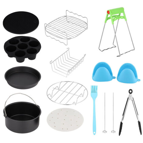 Panier et accessoires pour friteuse sans huile, 12 pièces multifonctions avec moules à cupcakes (1/5)