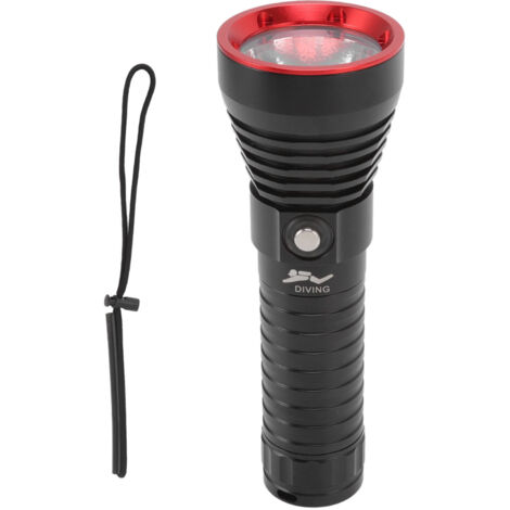 Lampe de plongée LED 3000LM étanche IPX8, torche sous-marine avec lumière rouge pour plongée profonde jusqu'à 100m (1/5)
