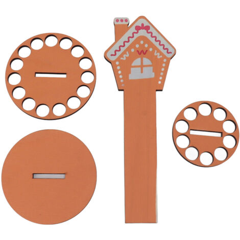 Porte-billets de Noël en bois à double couche avec plusieurs trous - Ornements de bureau pour décorations (Modèle F) (1/5)