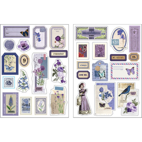 Autocollants Planificateur Vintage Adhésifs pour Agenda DIY Décoration Étiquettes Scrapbooking Violet (1/5)