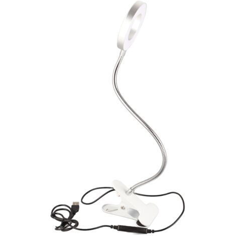 Lampe de Bureau à Pince 48 LEDs, Flexible et Solide, 5000K-6500K, 5-10W, Protection des Yeux, Alimentation 5V 2A
