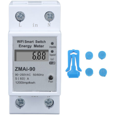Compteur d'Énergie Monophasé WiFi avec Contrôle APP et Surveillance à Distance 110‑230V (1/5)