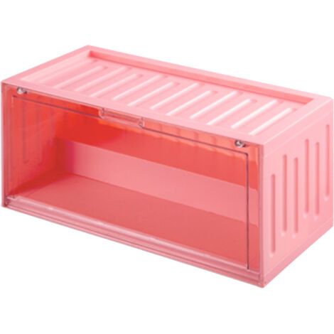Boîte de Rangement Transparente Rose pour Figurines - Protection Anti-Poussière pour Miniatures et Jouets de Collection (1/5)