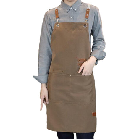 Tablier Imperméable Toile Réglable Confortable pour Café Nail Pâtisserie Élégant (1/5)