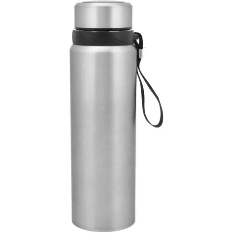 Gourde Isotherme en Acier Inoxydable 1000ml, Affichage Température, Grande Capacité, Portable pour Voyage Bureau Maison, Argenté (1/5)