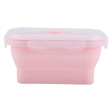 Boîte à déjeuner souple rose 500ml, lavable et réutilisable (1/5)
