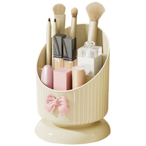 Organisateur de Maquillage en Plastique avec Grands Compartiments pour Rouge à Lèvres et Fard à Paupières (1/5)