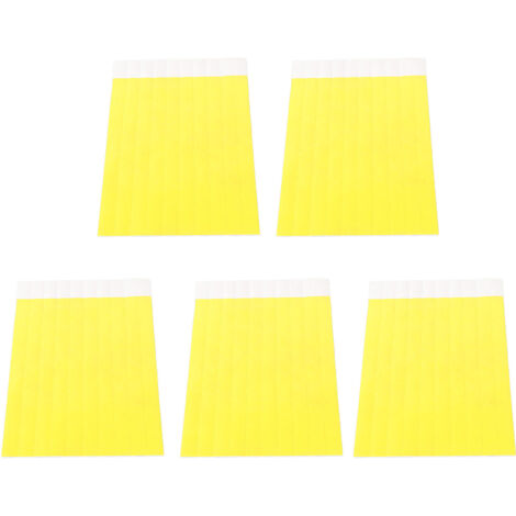500 bracelets en papier jetables, résistants à l'eau et déchirure, poignets jaunes pour événements et fêtes (1/5)