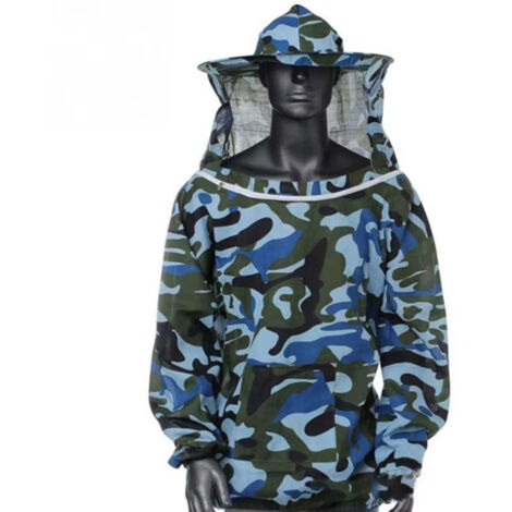 Veste d'apiculture légère avec voile intégré - Protection maximale pour apiculteurs débutants et professionnels - Bleu océan (1/5)