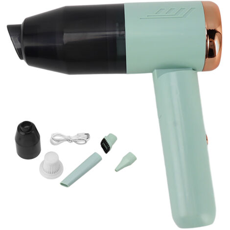 Aspirateur Voiture Sans Fil Portable Rechargeable Puissant Aspiration Maison Auto Vert (1/5)