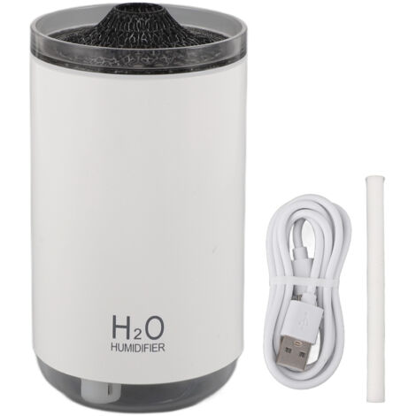 Diffuseur d'huiles essentielles 250ml USB - Lumière flamme simulée dégradé blanc - Purificateur d'air pour maison, bureau et voyage (1/5)