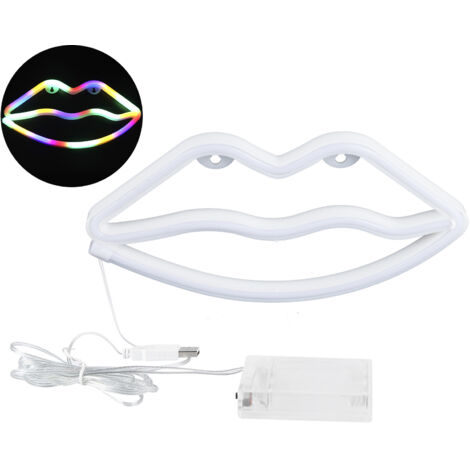 Lèvres LED Néon Décoratives, Décoration Murale Lumineuse pour Chambre ou Fêtes (1/5)