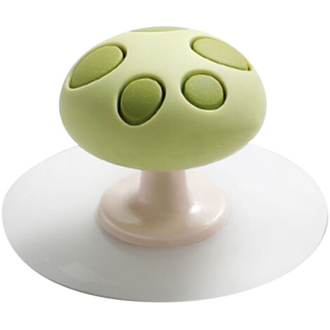 Poignée de Soulever Couvercle de Toilette en Silicone Anti-Dérapant pour Enfants, Évite le Contact Direct, Design Champignon Souple, Vert pour Salle de Bain (1/5)