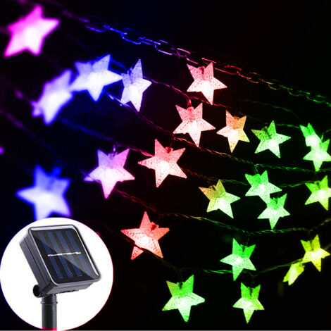Guirlande Solaire Étoile pour Extérieur - Décoration Lumineuse Jardin Fête avec Énergie Solaire pour Balcon Terrasse (1/5)