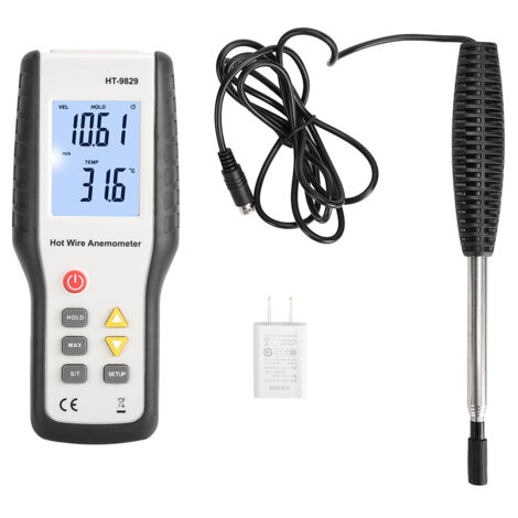 Anémomètre à Fil Chaud HT9829 Mesure Précise de Vent, Température et Débit d'Air - Alimentation 100-240V