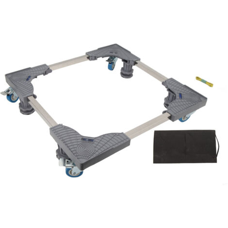 Support Réfrigérateur Ajustable avec 4 Roues Freins - Meuble Mobile pour Lave-linge, Appareils Ménagers (1/5)