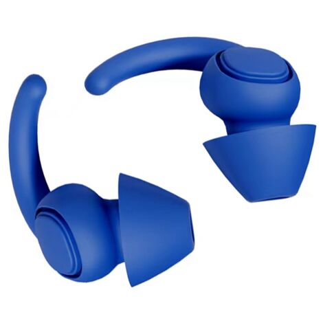 Bouchons d'Oreilles en Silicone Souple - Imperméables pour Natation, Réduction du Bruit, Protection Auditive pour Dormir - 7ème Génération Bleu Foncé (1/5)