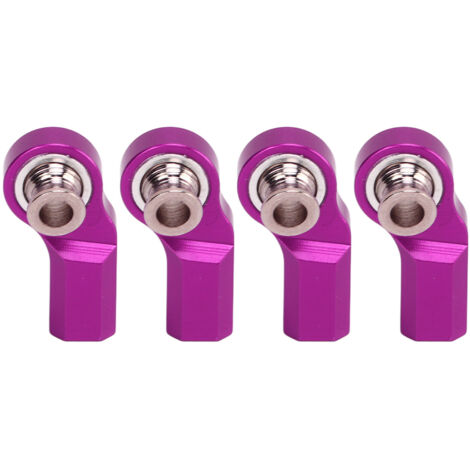 4 Pièces Têtes de Direction M3 en Alliage d'Aluminium pour Voiture RC 1/10, Axial SCX10, Violet (1/5)