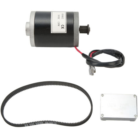 Moteur DC à balais 120W en alliage d'aluminium robuste, bobine en cuivre pur, faible bruit, 24VDC avec contrôleur à courroie pour vélo