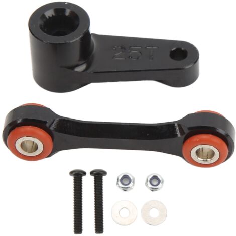 Bras de direction professionnel en alliage d'aluminium pour servo 25T, tige de traction pour voitures RC ARRMA 1/7 et 1/8, couleur noire. (1/5)