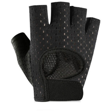 Gants de Fitness Respirants Antidérapants pour Femmes - Protection Palmaire Léger, Doigts Découverts XG31 Noir Taille S (1/5)