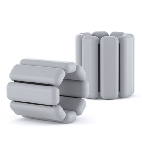 Bracelet lesté en silicone pour fitness, natation et yoga - 2lbs (900g) - Hommes et femmes - Gris (1/5)