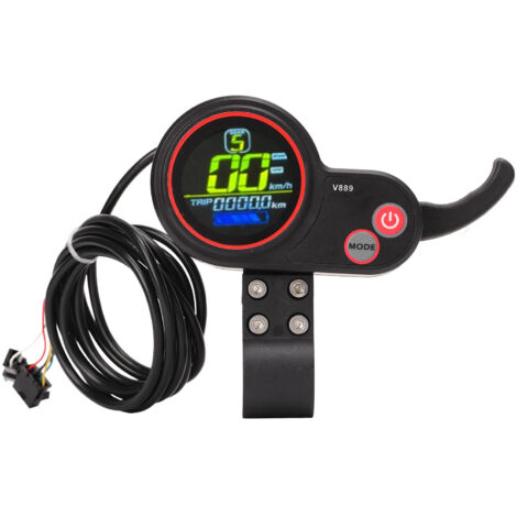 Tableau de bord pour scooter électrique avec accélérateur pouce, écran et port USB, compatible 24V/36V/48V (1/5)