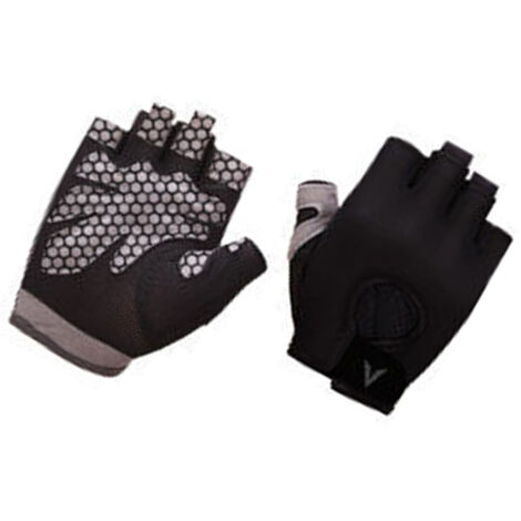 Gants d'entraînement respirants antidérapants avec attache poignet pour musculation et fitness, doigts demi-longueur, gris L (1/5)