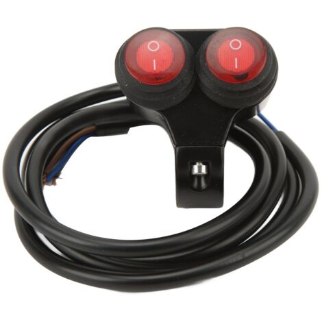 Interrupteur Double Étanche pour Guidon Moto en Alliage d'Aluminium - Commutateur Phare et Projecteur avec Témoin Lumineux (1/5)