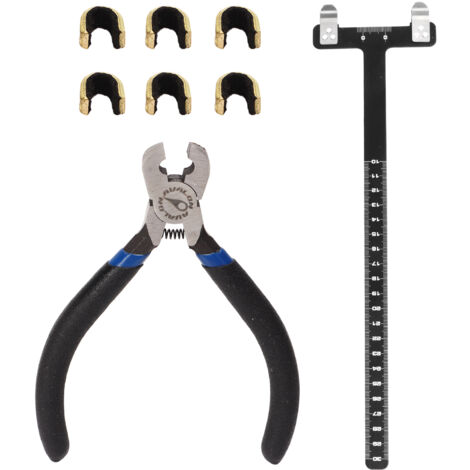 Pince de serrage pour corde d'arc avec règle T et boucle d'encoche - Kit d'archerie noir pour arc à poulies (1/5)