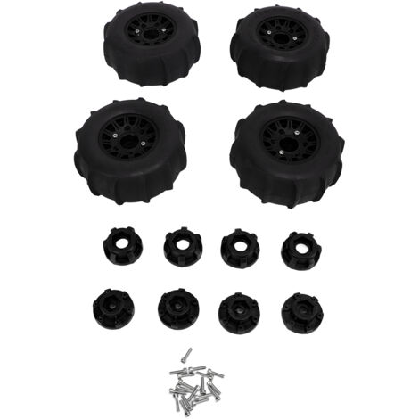 4 Pneus Neige pour Voiture RC, Adhérence Exceptionnelle, Épais et Alourdis, Accessoires RC avec Adaptateurs 12mm 14mm 17mm - Noir (1/5)