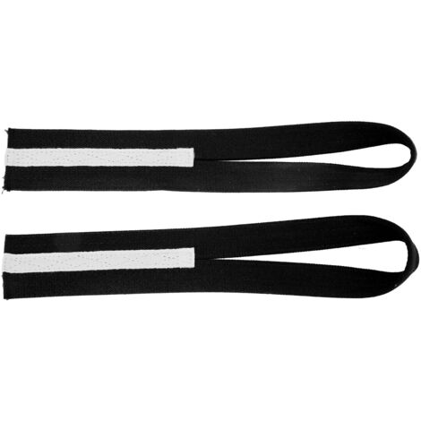 2 Pièces Bretelles de Levage Poignet en Toile Anti-Dérapant Renforcement Force Forme Enroulée pour Haltérophilie Noir (1/5)