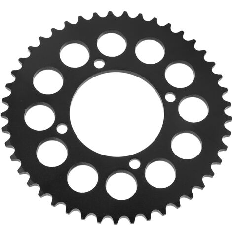 Pignon de chaîne arrière en acier noir 45T 420 pour moto, kart et ATV, 12 trous ronds (1/5)