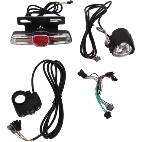 Ensemble d'Éclairage Avant Arrière pour Vélo Électrique - Phare et Feu Arrière LED Premium avec Commutateur Multifonction