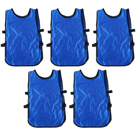 5 Maillots d'entraînement sans manches pour enfants Football - Bleu foncé, 5 pièces (1/5)