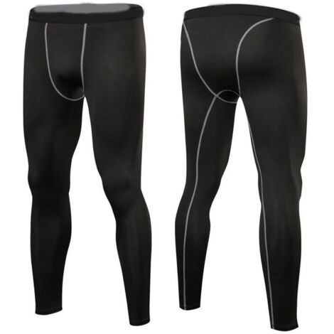 Pantalon de compression homme élastique pour sport, running et fitness, séchage rapide, taille XL, gris (1/5)