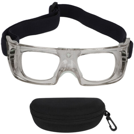 Lunettes de sport pour enfants - Monture incurvée ajustable en PC résistant aux chocs, idéales pour le basketball, couleur grise. (1/5)